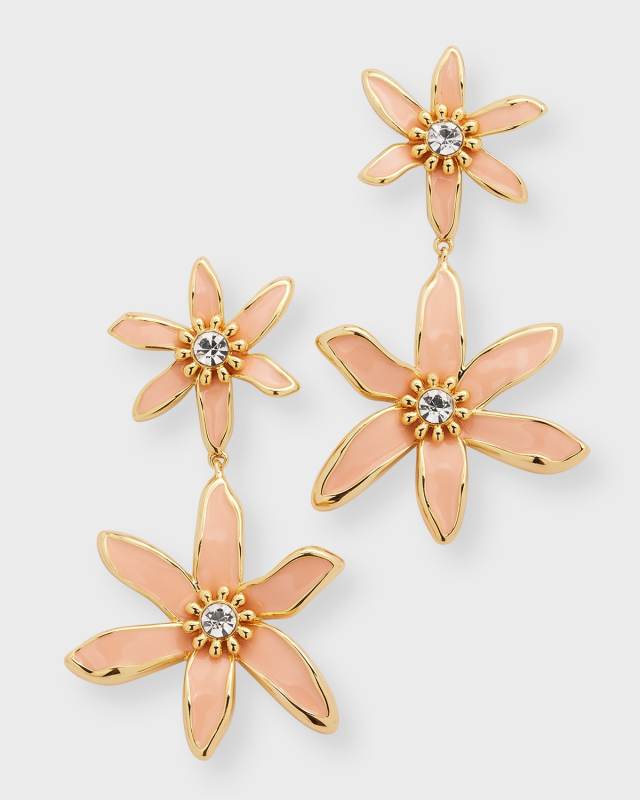 Elena Flower Drop Earrings, Pink